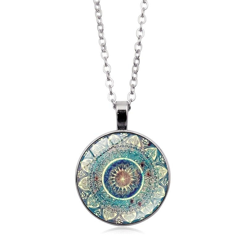 Indira – Mandala-Halskette in Blau