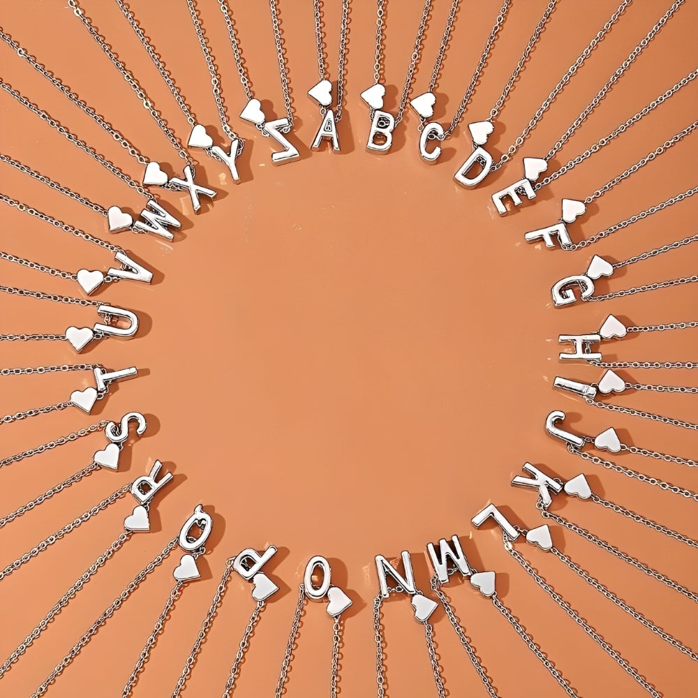 Initial Herz Schmuckset - Initial Liebe Schmuckset