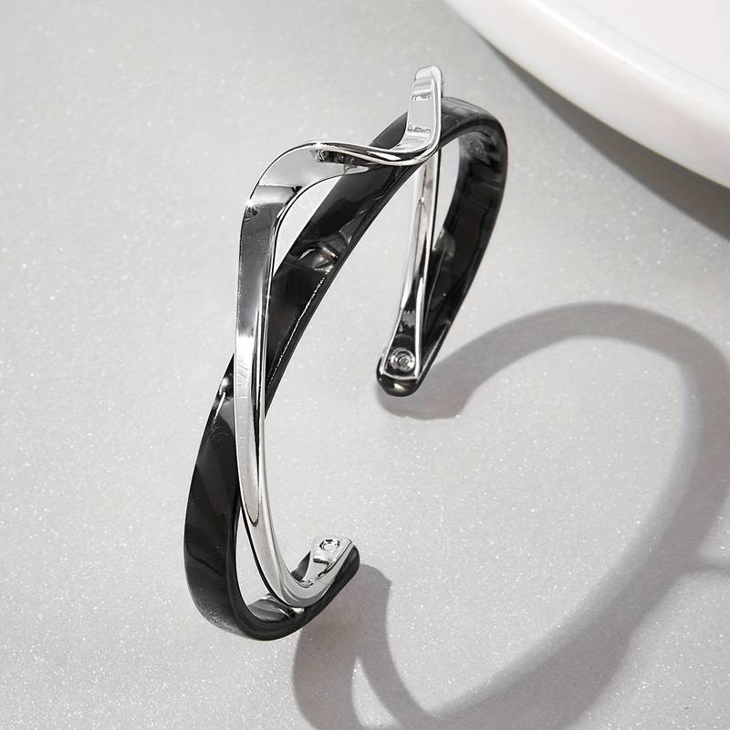 Wellenarmband mit Perleninlays - 18K vergoldetes Armband