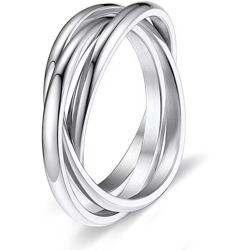 Sansen – Paar Ringe aus Titanstahl mit drei Ringen