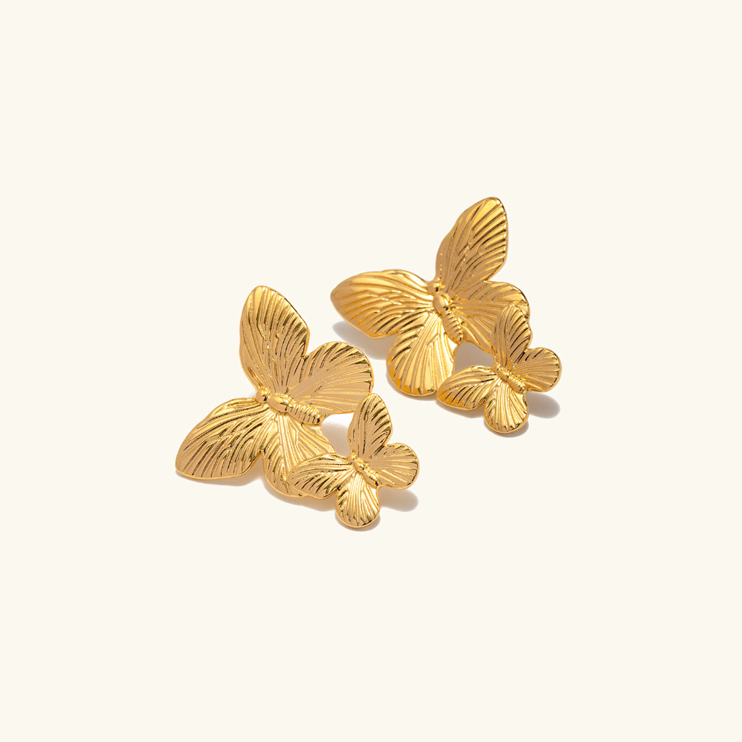 Mariah - Goldene Ohrringe in Schmetterlingsform