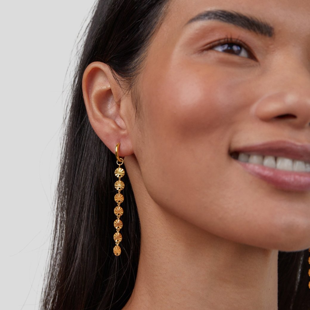 Zaya – 18K Gold Disco-Ohrringe