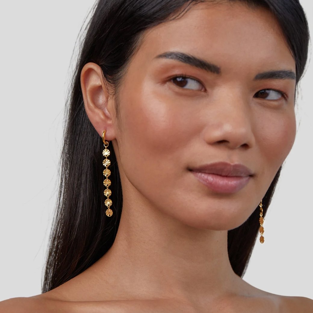 Zaya – 18K Gold Disco-Ohrringe