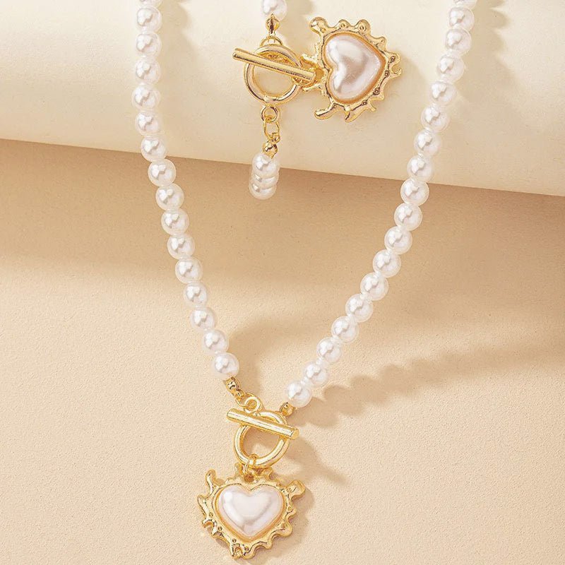Lara – Halsketten- und Armband-Set Herz Perlé