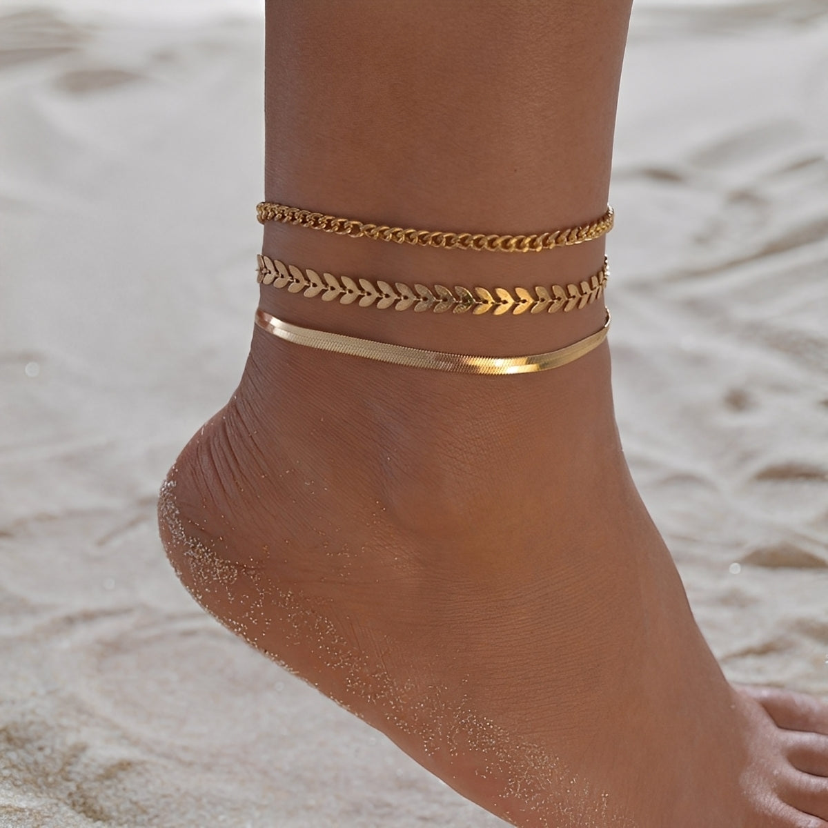 Odelia – Elegante goldene Fußkette